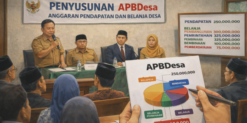 Ilustrasi penyusunan APBDesa. (Artficial Intelligence)