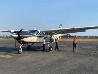 Pesawat Cessna untuk OMC di Kalsel/(Foto:Fikri Noor/pojokbanua.com)