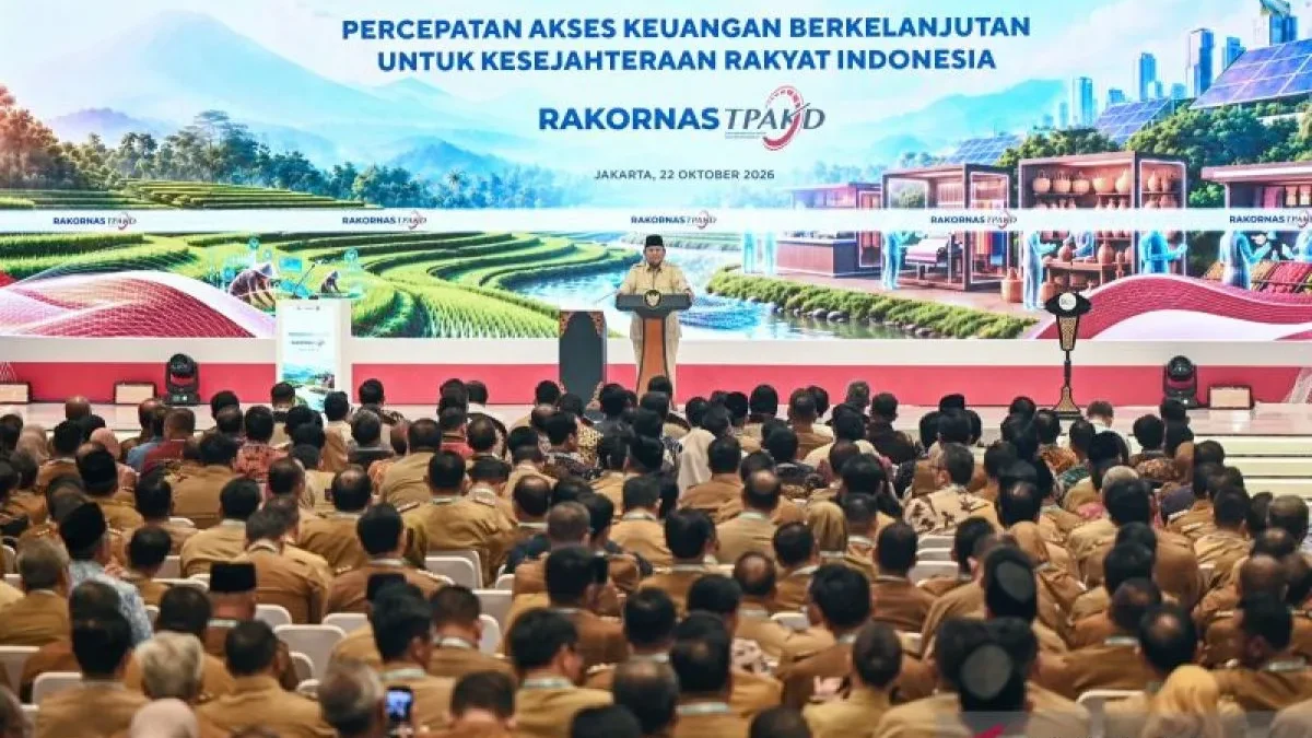 Presiden Prabowo Subianto memberikan arahan saat acara Rapat Koordinasi Nasional Tim Percepatan Akses Keuangan Daerah (Rakornas TPAKD) 2026 di JIExpo Kemayoran, Jakarta (Foto: Antara Foto/Fauzan)