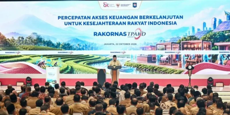 Presiden Prabowo Subianto memberikan arahan saat acara Rapat Koordinasi Nasional Tim Percepatan Akses Keuangan Daerah (Rakornas TPAKD) 2026 di JIExpo Kemayoran, Jakarta (Foto: Antara Foto/Fauzan)